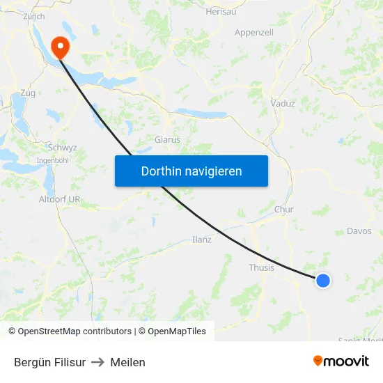 Bergün Filisur to Meilen map