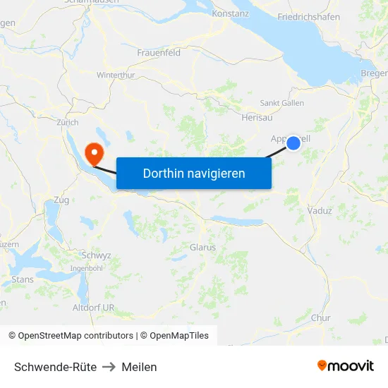 Schwende-Rüte to Meilen map