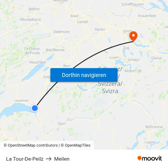 La Tour-De-Peilz to Meilen map