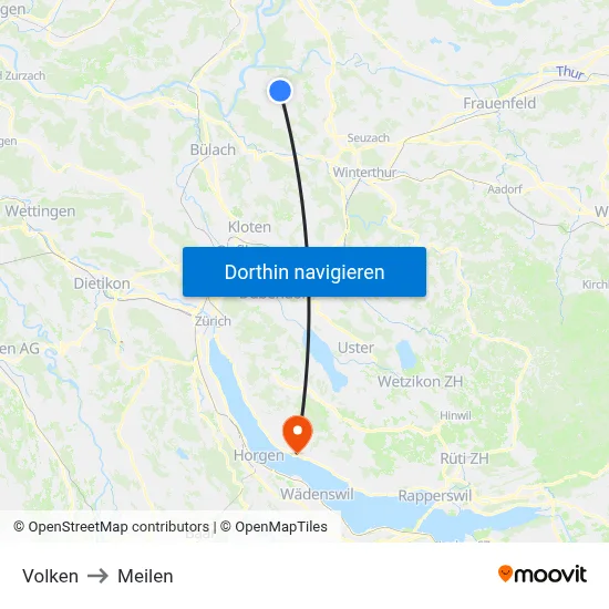 Volken to Meilen map