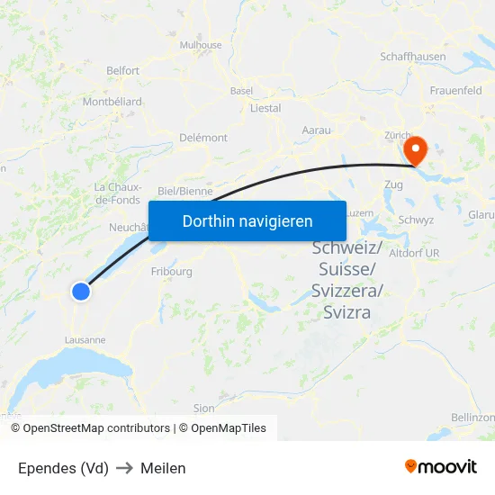 Ependes (Vd) to Meilen map