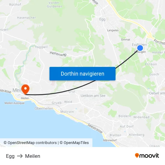 Egg to Meilen map