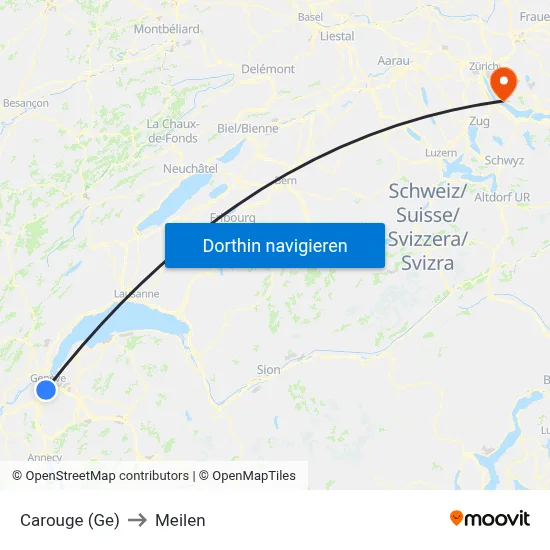 Carouge (Ge) to Meilen map