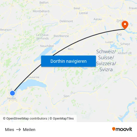 Mies to Meilen map