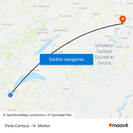 Perly-Certoux to Meilen map