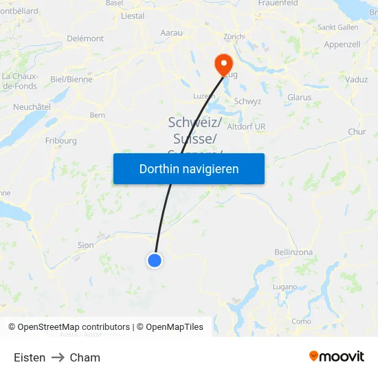 Eisten to Cham map