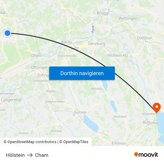 Hölstein to Cham map