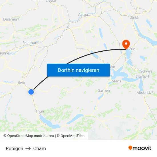 Rubigen to Cham map