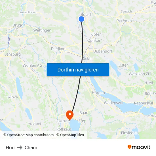 Höri to Cham map