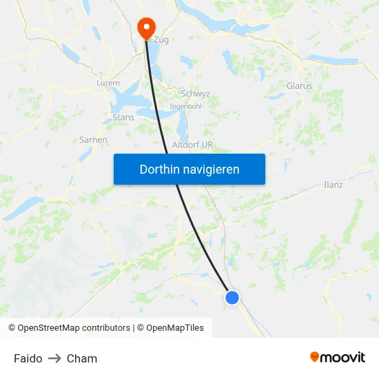 Faido to Cham map