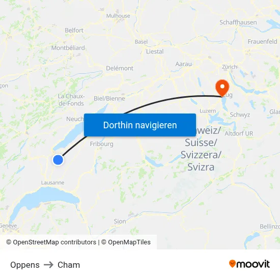 Oppens to Cham map