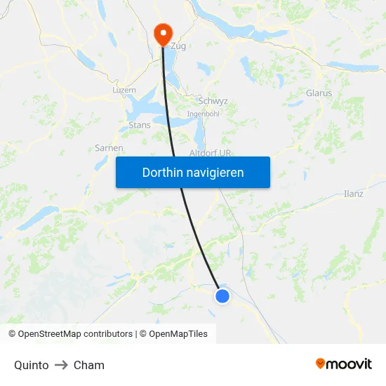 Quinto to Cham map
