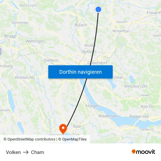 Volken to Cham map