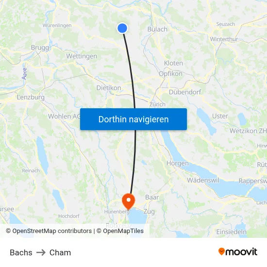 Bachs to Cham map