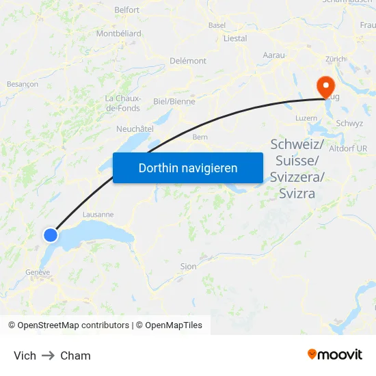 Vich to Cham map