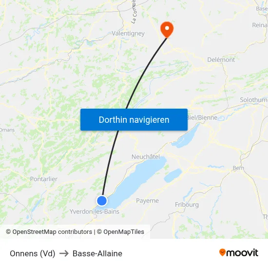 Onnens (Vd) to Basse-Allaine map