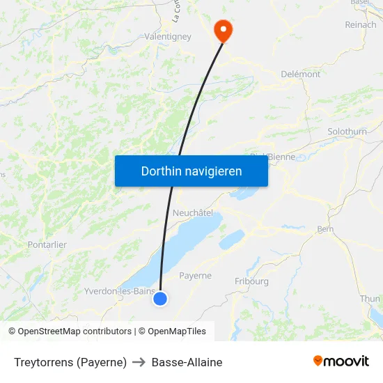Treytorrens (Payerne) to Basse-Allaine map