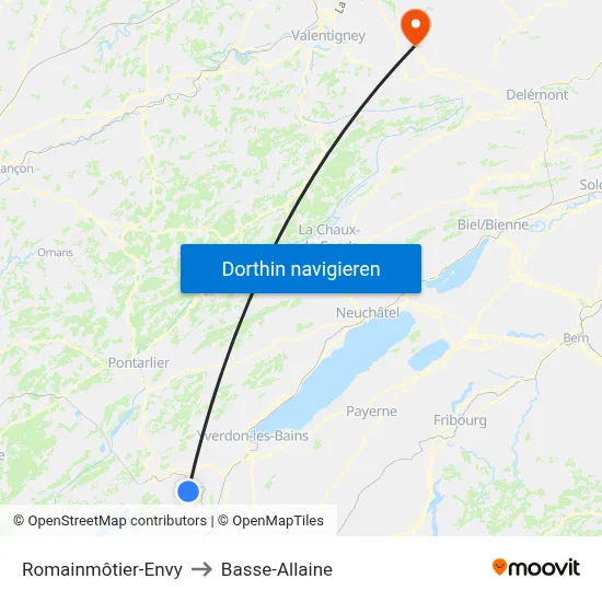 Romainmôtier-Envy to Basse-Allaine map