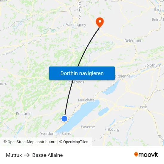 Mutrux to Basse-Allaine map
