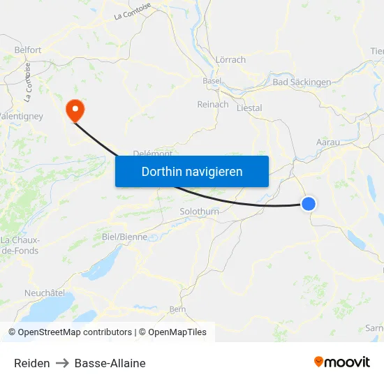 Reiden to Basse-Allaine map