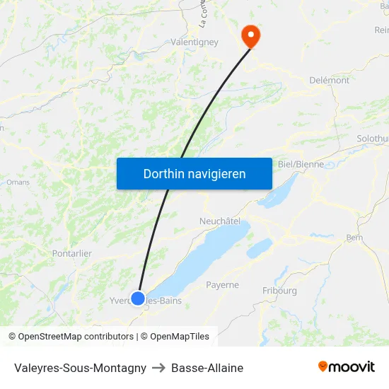 Valeyres-Sous-Montagny to Basse-Allaine map