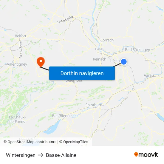 Wintersingen to Basse-Allaine map
