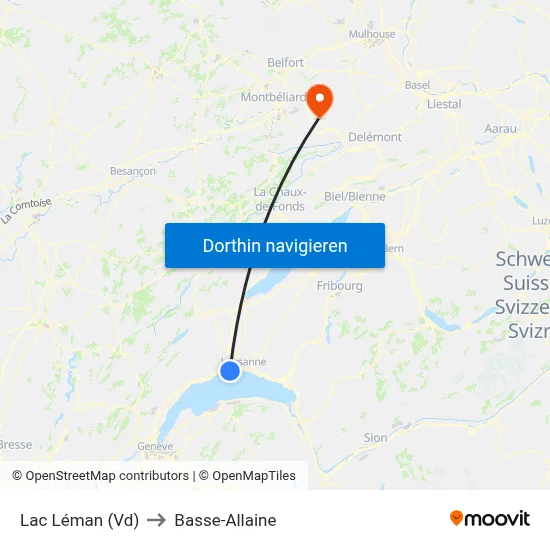 Lac Léman (Vd) to Basse-Allaine map