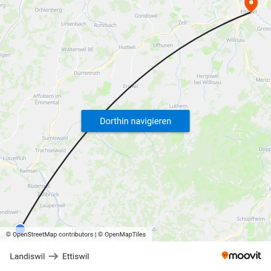 Landiswil to Ettiswil map