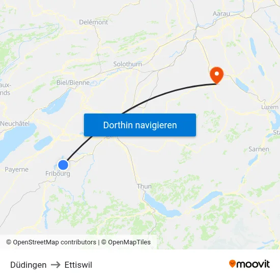 Düdingen to Ettiswil map