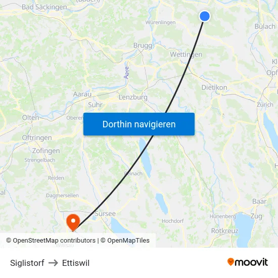 Siglistorf to Ettiswil map