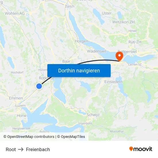 Root to Freienbach map
