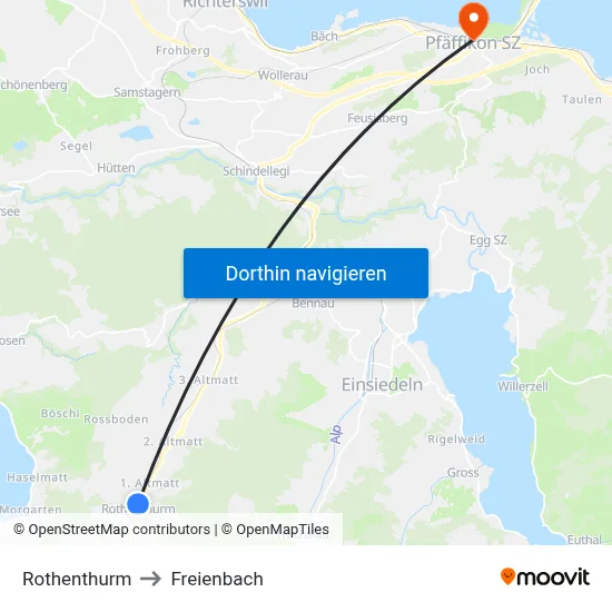 Rothenthurm to Freienbach map