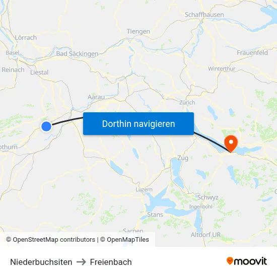 Niederbuchsiten to Freienbach map
