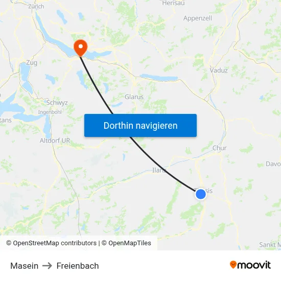 Masein to Freienbach map