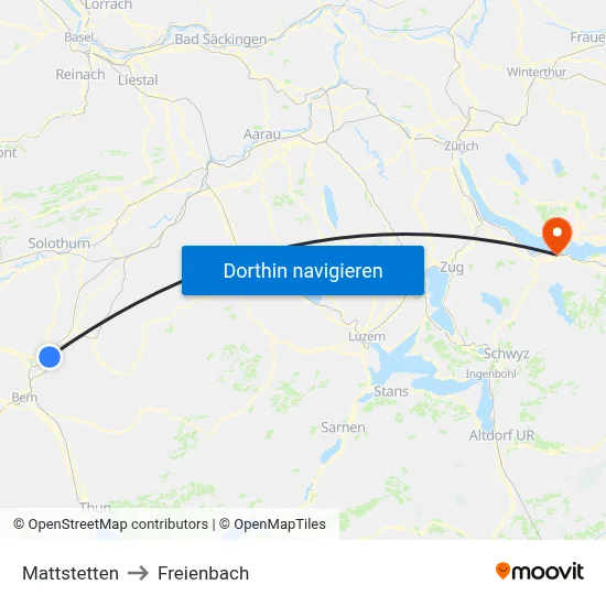 Mattstetten to Freienbach map