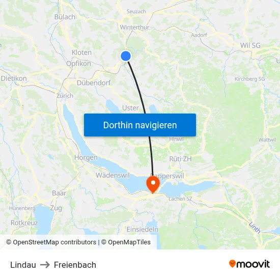 Lindau to Freienbach map