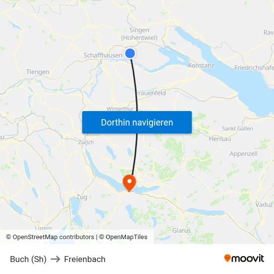 Buch (Sh) to Freienbach map