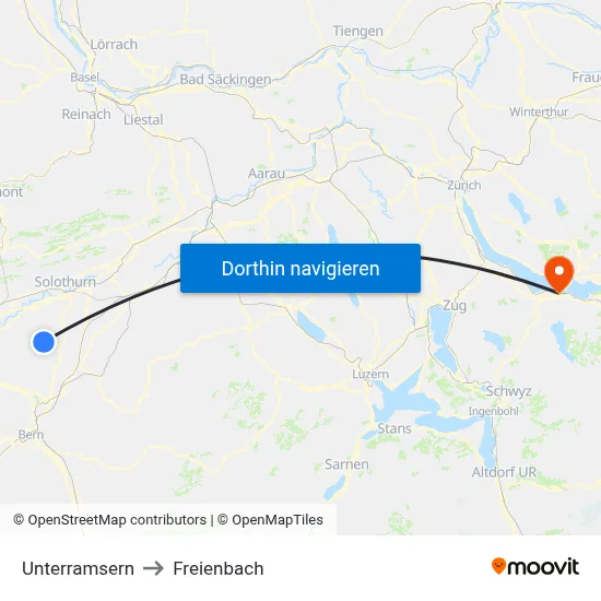 Unterramsern to Freienbach map