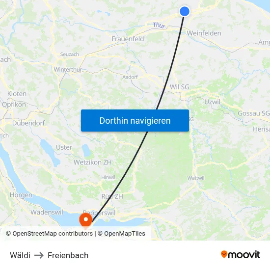 Wäldi to Freienbach map