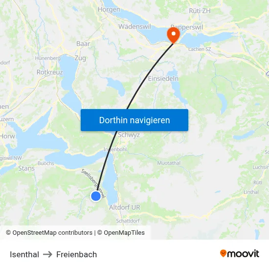 Isenthal to Freienbach map