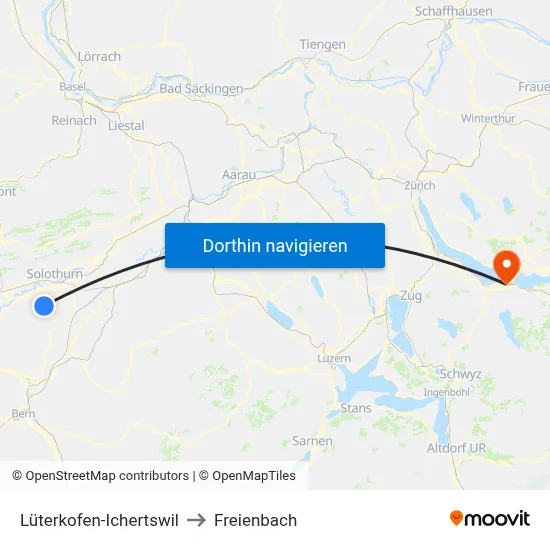 Lüterkofen-Ichertswil to Freienbach map