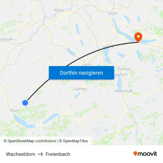 Wachseldorn to Freienbach map