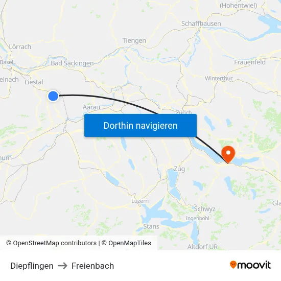 Diepflingen to Freienbach map