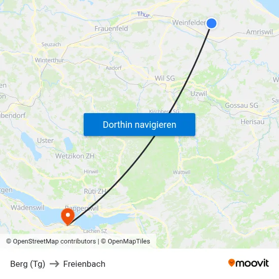 Berg (Tg) to Freienbach map