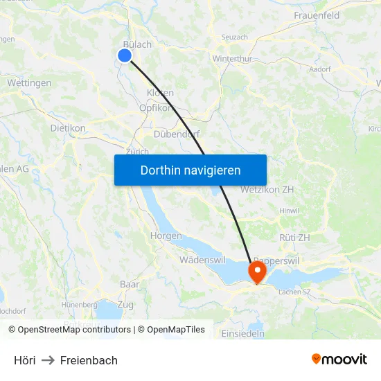 Höri to Freienbach map