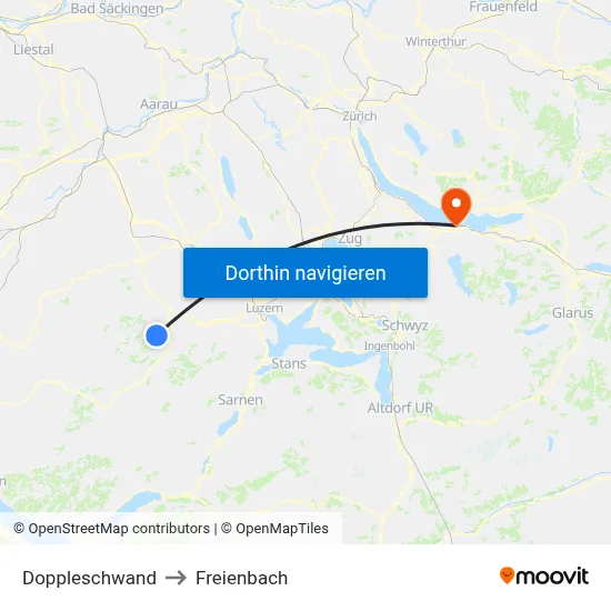 Doppleschwand to Freienbach map