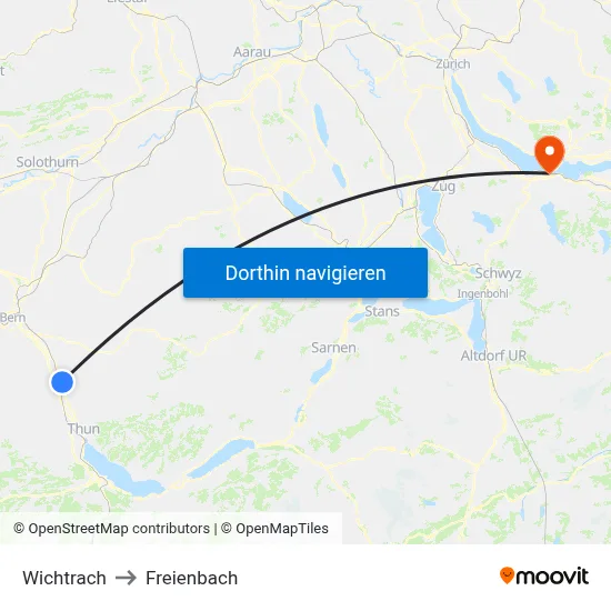 Wichtrach to Freienbach map