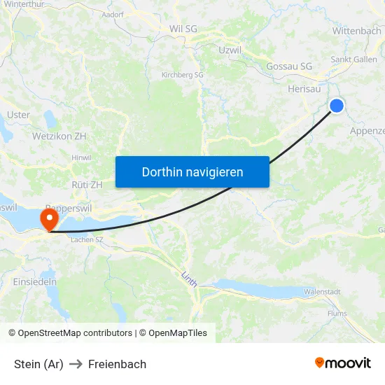 Stein (Ar) to Freienbach map