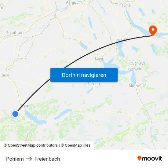 Pohlern to Freienbach map