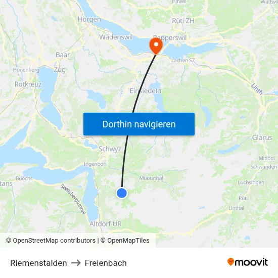 Riemenstalden to Freienbach map